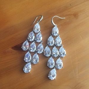 Very sparkly drop statement earrings